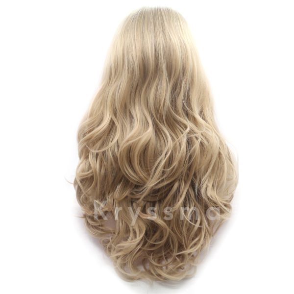 Ombre Blonde Wave Synthetic Lace Front Wigs Carol Kryssma