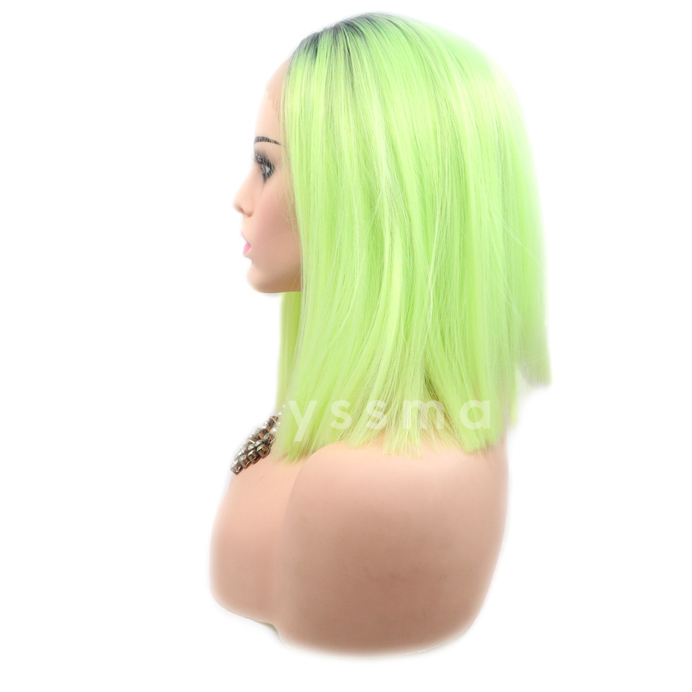 Ombre Green Bob Synthetic Lace Front Wigs Leila Official Site‎ 1954