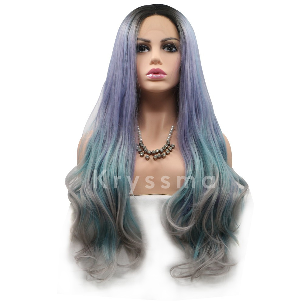 Rainbow Wavy Synthetic Lace Front Wigs Madge Kryssma Com Official Site